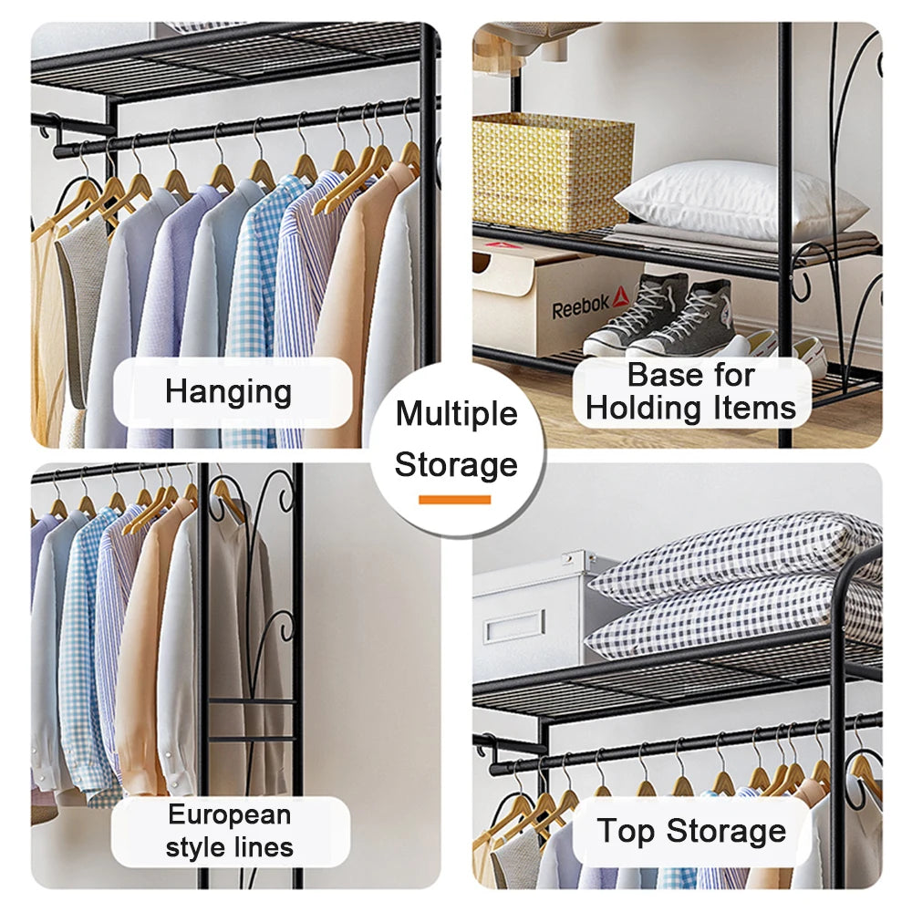 Heavy Duty Clothes Rack with Shelves