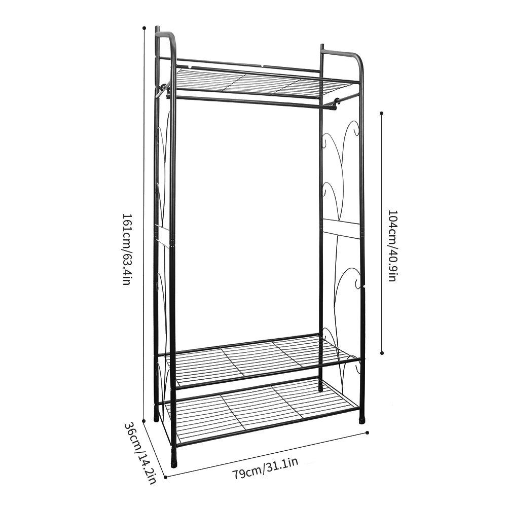 Heavy Duty Clothes Rack with Shelves