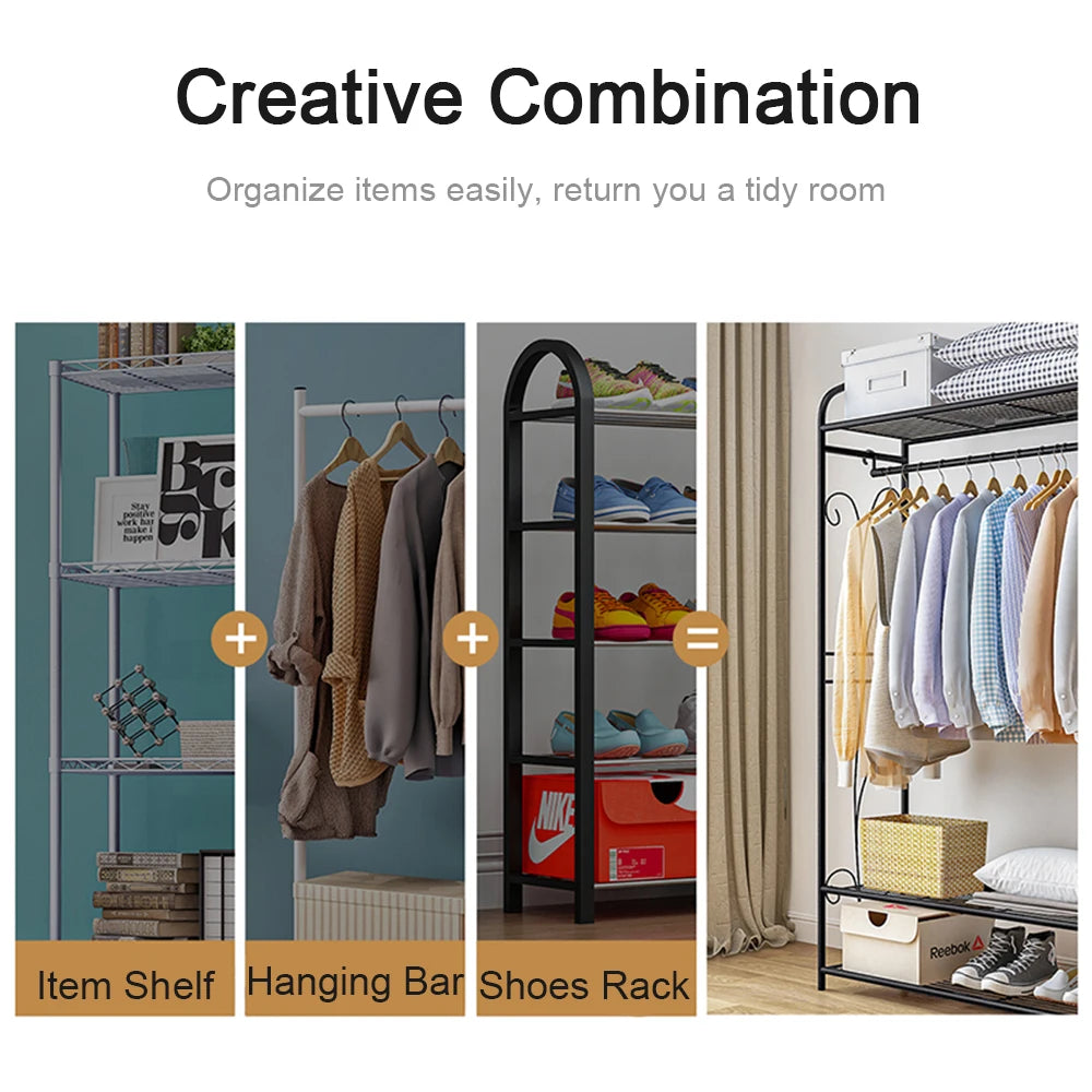 Heavy Duty Clothes Rack with Shelves