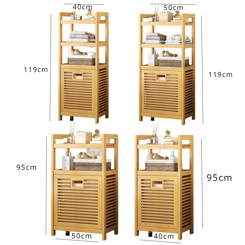 Wooden Laundry Hamper with Shelf