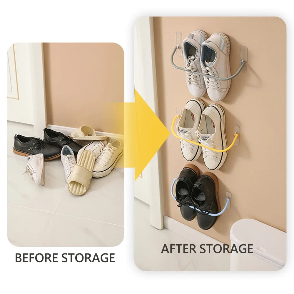 Wall-Mounted Shoe and Towel Rack