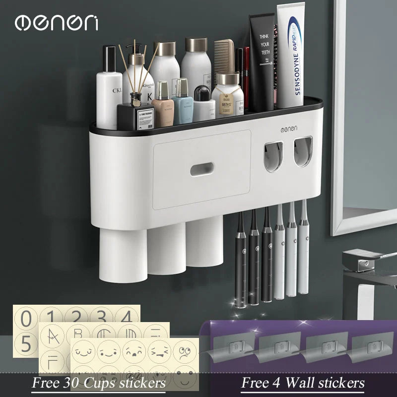 Magnetic Toothbrush & Toothpaste Holder