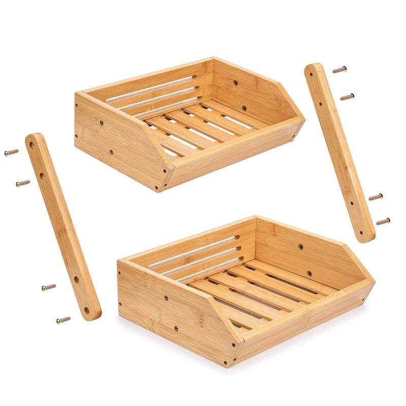 2-Tier Bamboo Fruit Basket