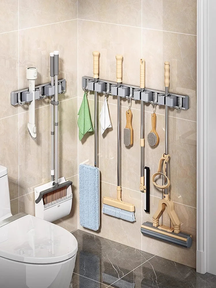 Wall-Mounted Mop & Broom Holder