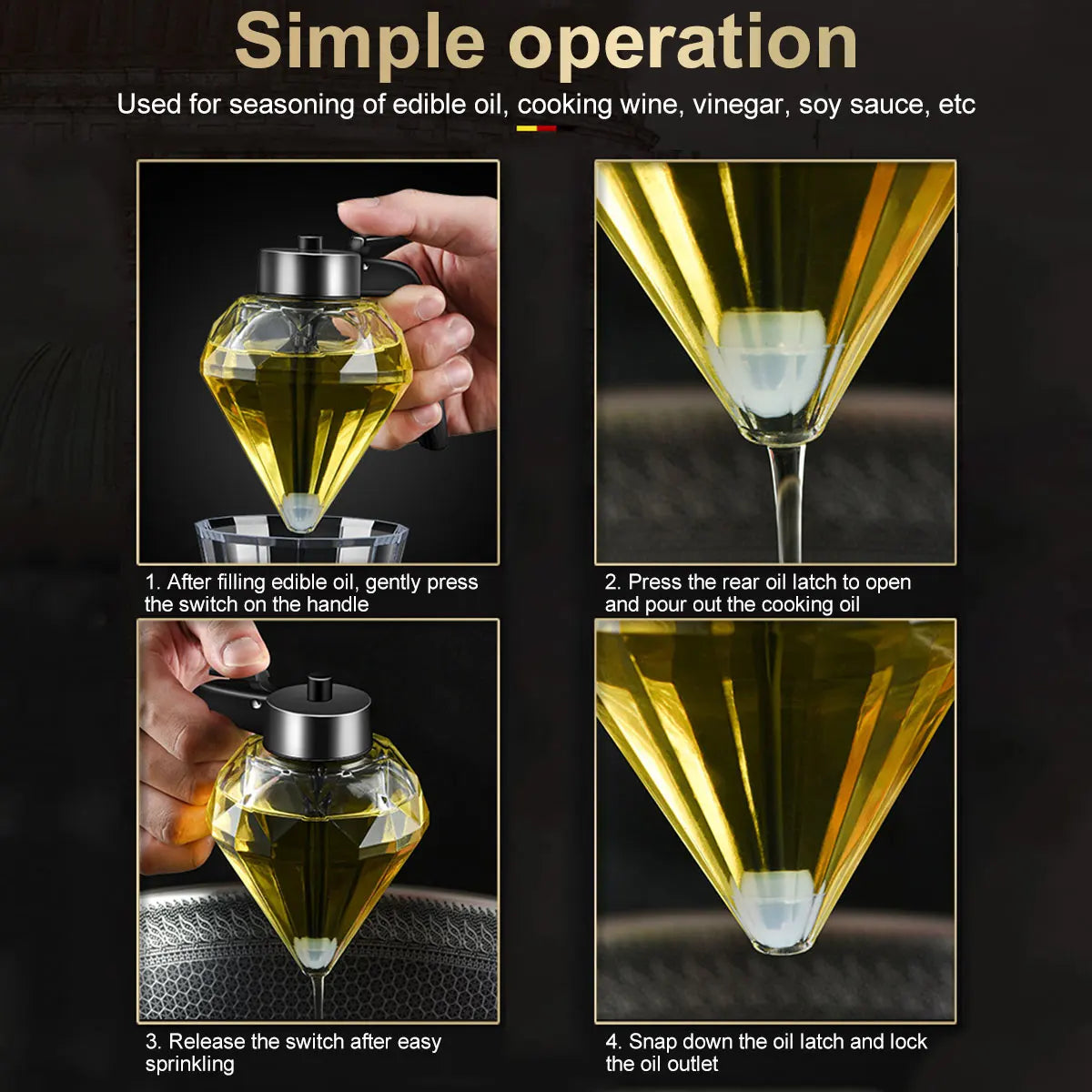 Diamond Glass Honey Dispenser