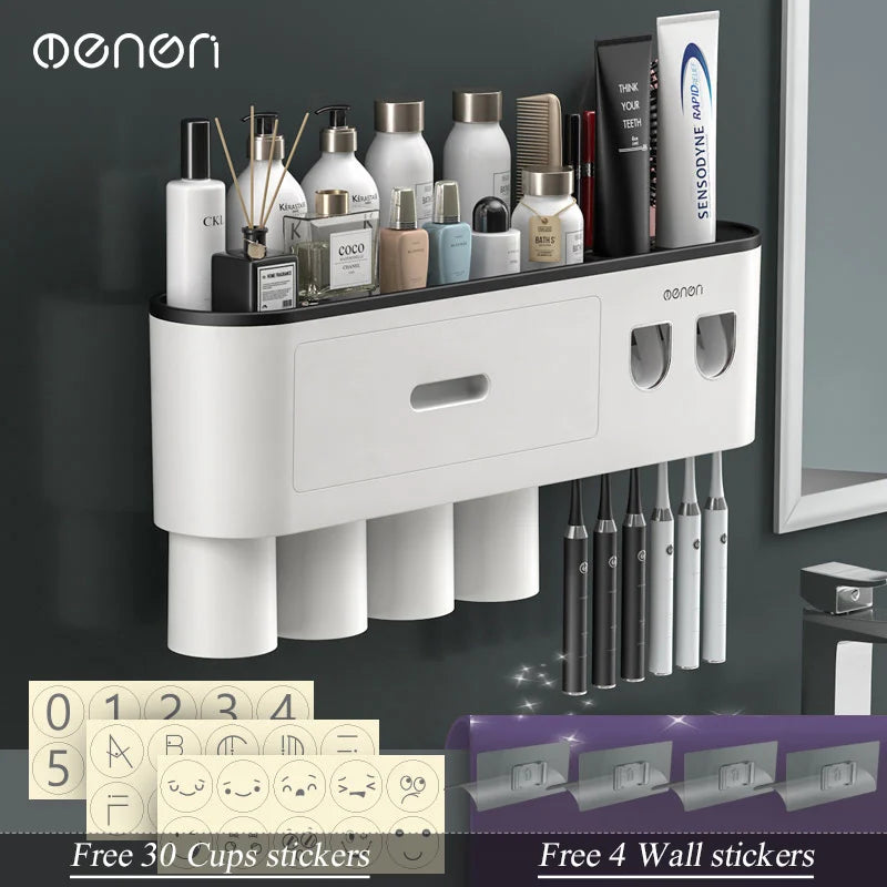 Magnetic Toothbrush & Toothpaste Holder