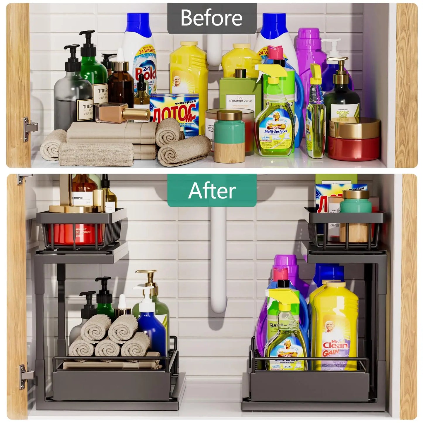 Slim 2-Tier Under-Sink Organizer