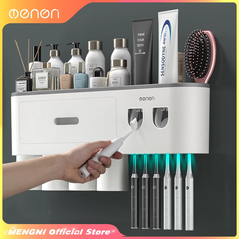 Magnetic Toothbrush & Toothpaste Holder