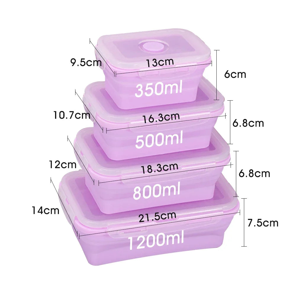 Collapsible Silicone Lunch Box Set
