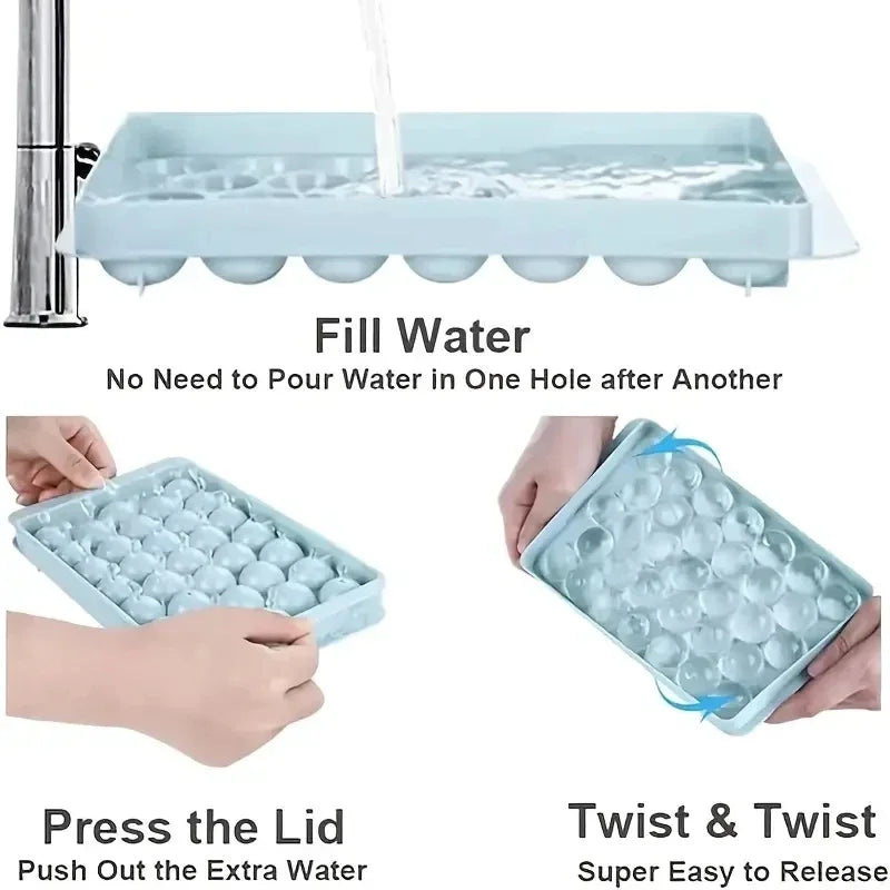 33-Grids Round Ice Ball Tray