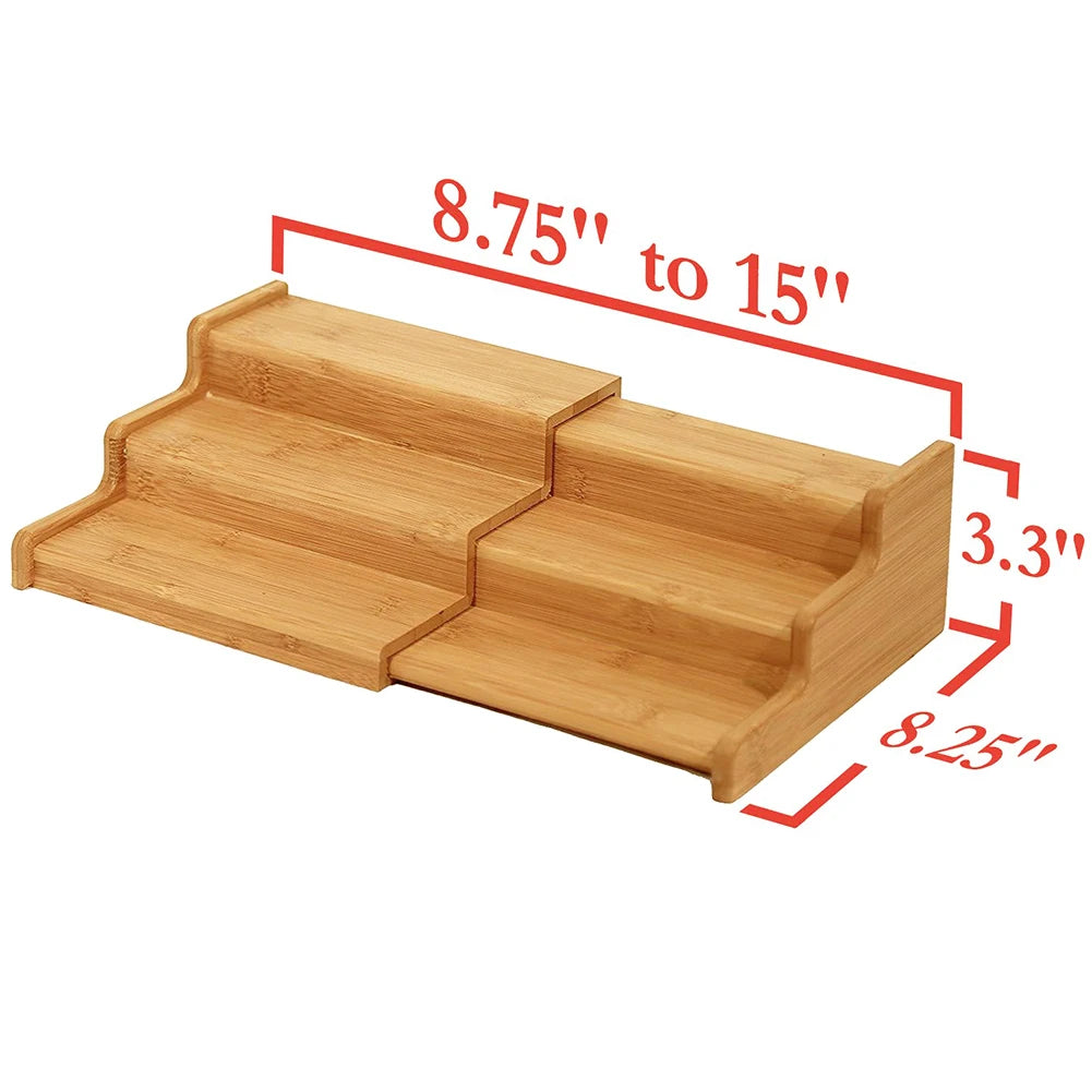 3-Tier Expandable Bamboo Rack