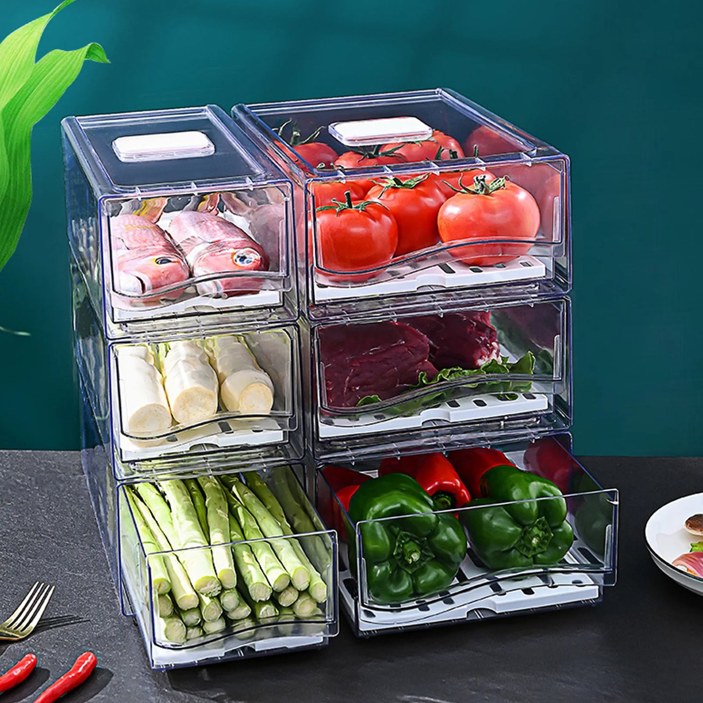 Stackable Refrigerator Organizer Bin