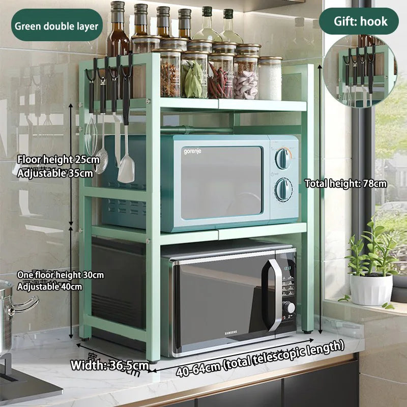 Retractable Multi-Layer Kitchen Shelf