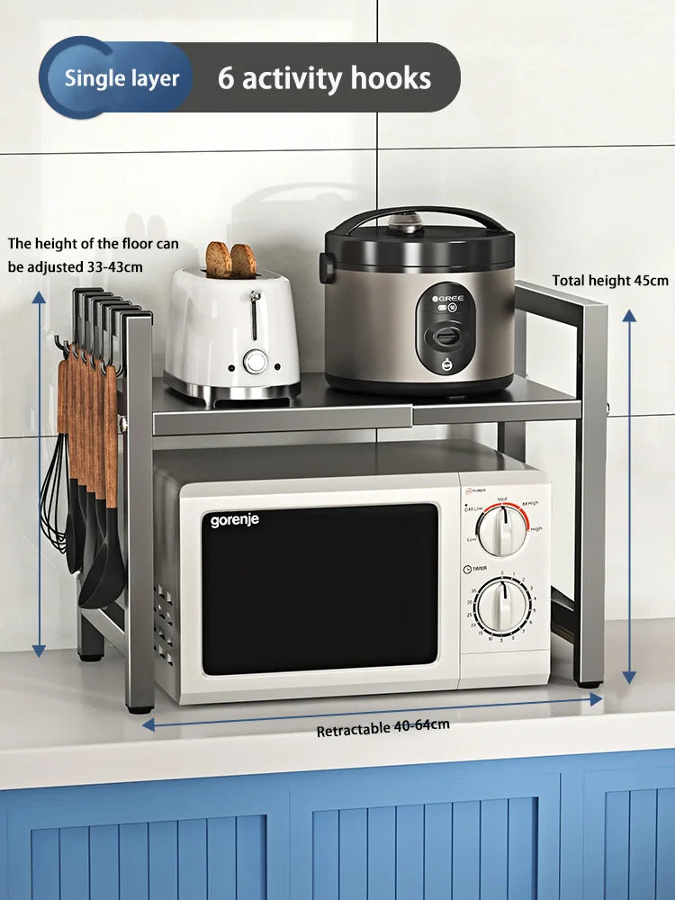 Retractable Multi-Layer Kitchen Shelf