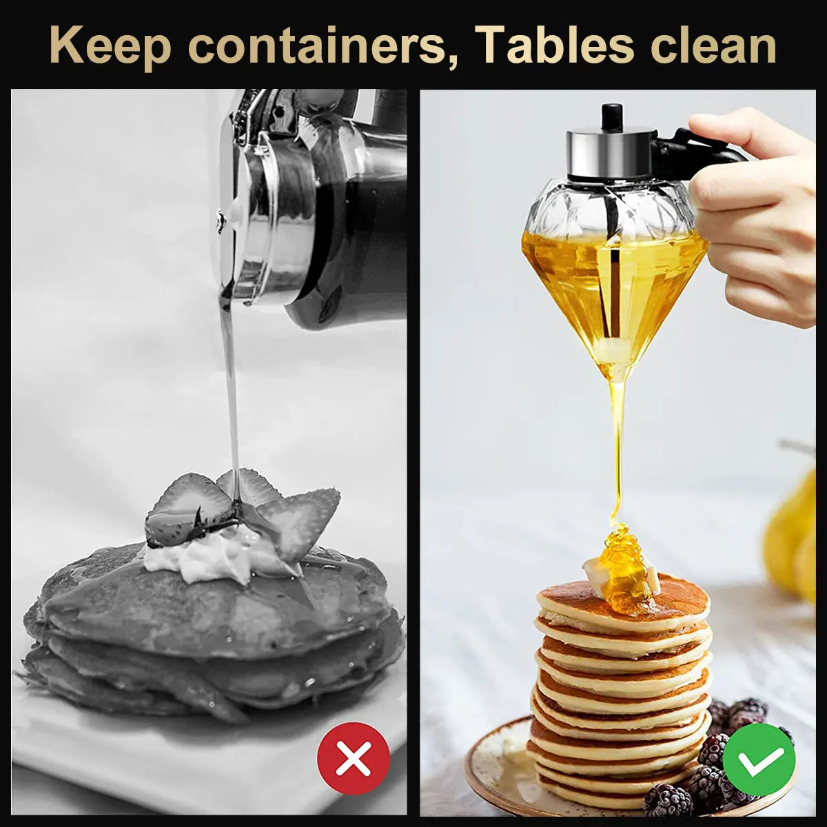 Diamond Glass Honey Dispenser