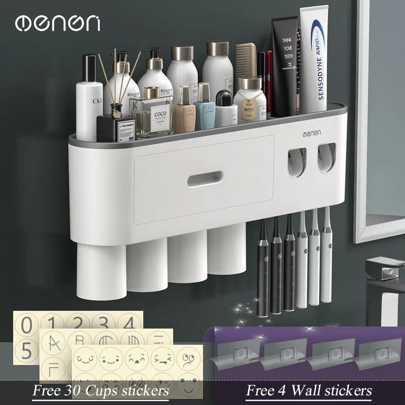 Magnetic Toothbrush & Toothpaste Holder