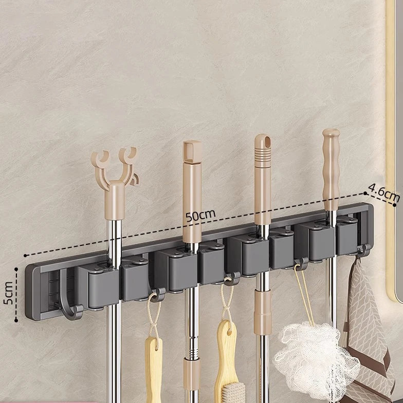 Wall-Mounted Mop & Broom Holder