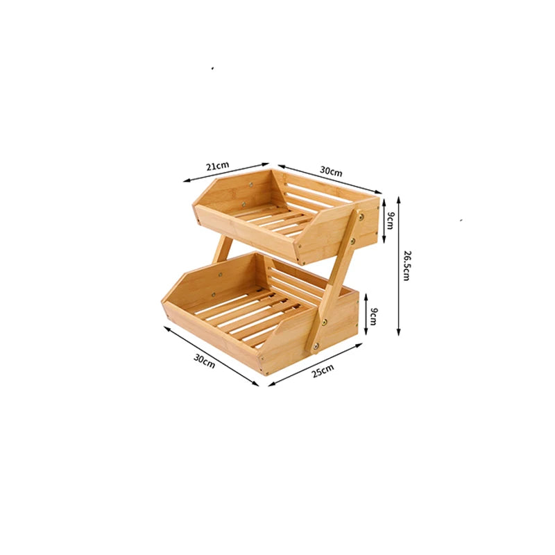2-Tier Bamboo Fruit Basket