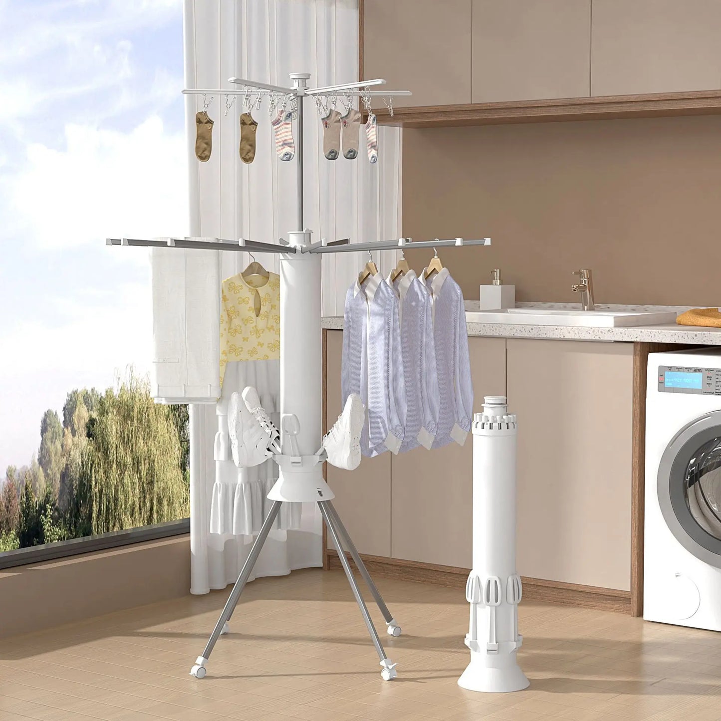 Foldable Rotary Clothes Hanger