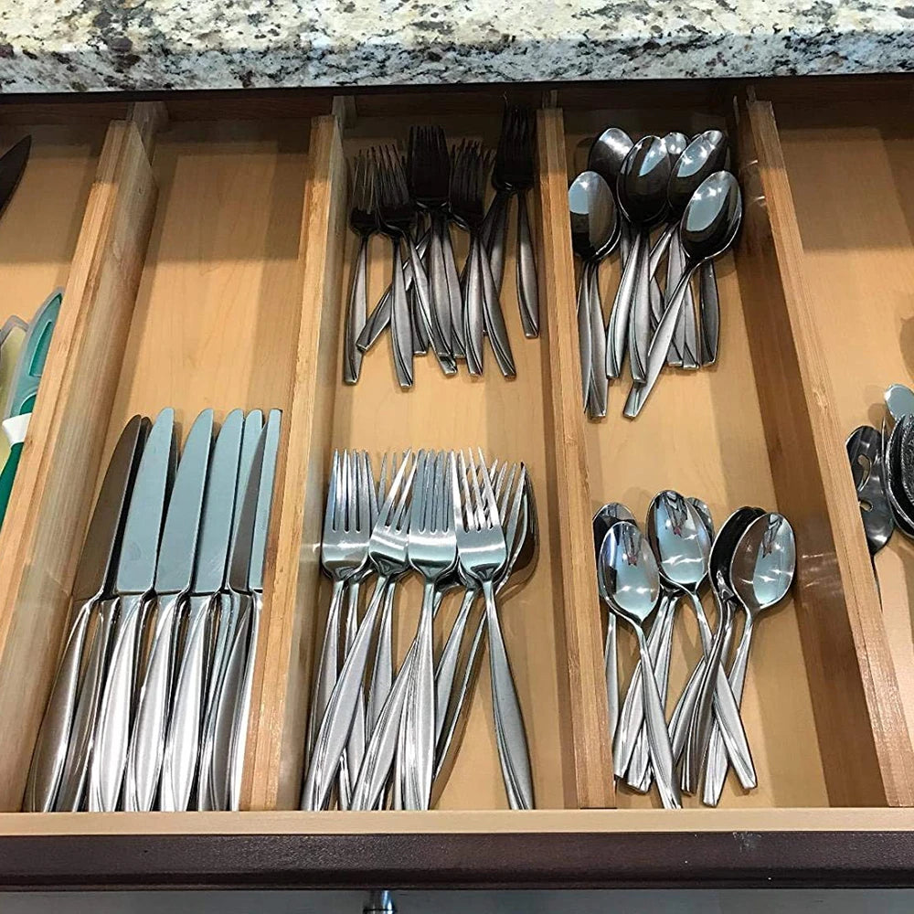 Adjustable Bamboo Drawer Dividers