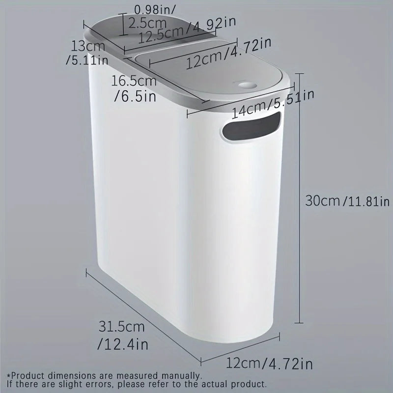 10L Press-Type Trash Can with Lid