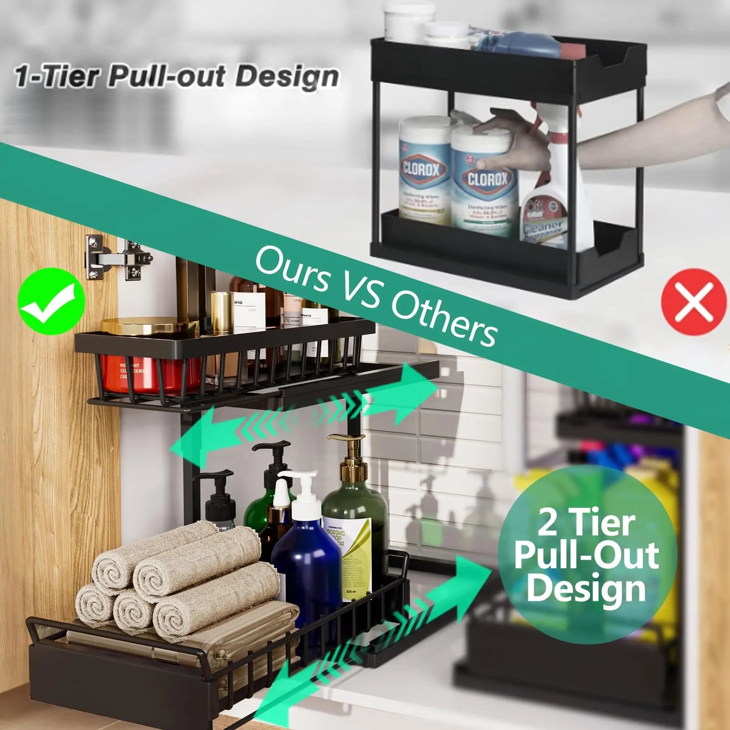 Slim 2-Tier Under-Sink Organizer