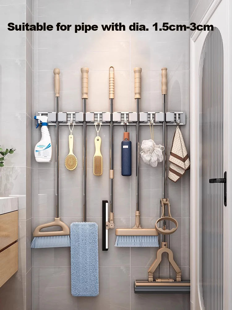Wall-Mounted Mop & Broom Holder