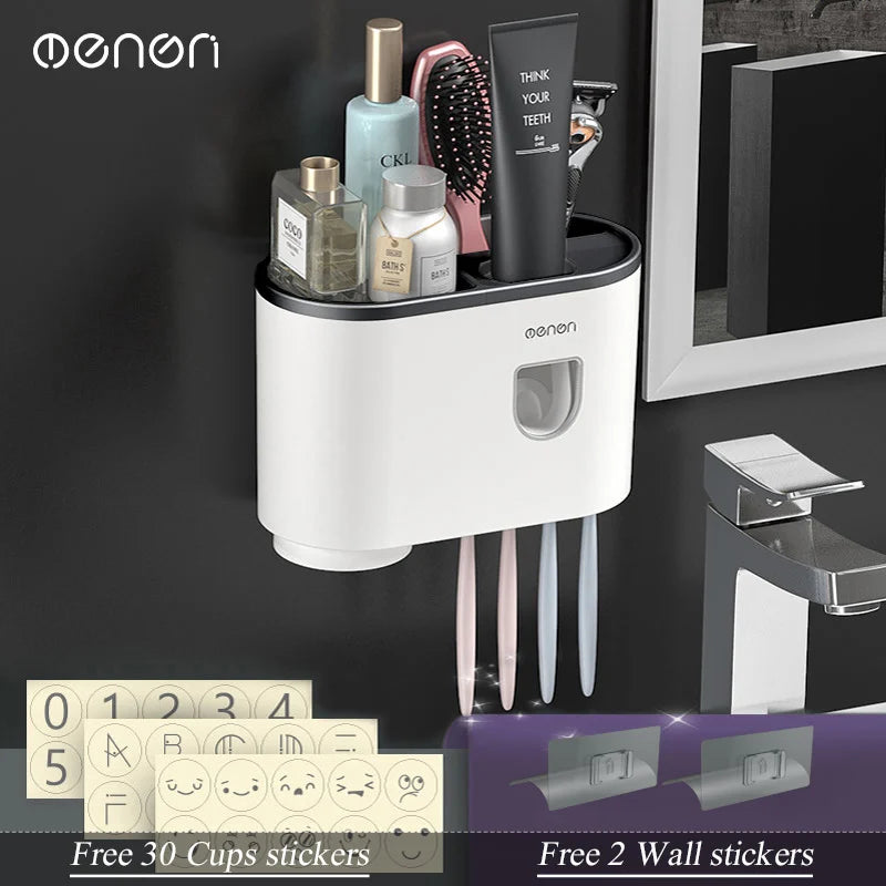 Magnetic Toothbrush & Toothpaste Holder