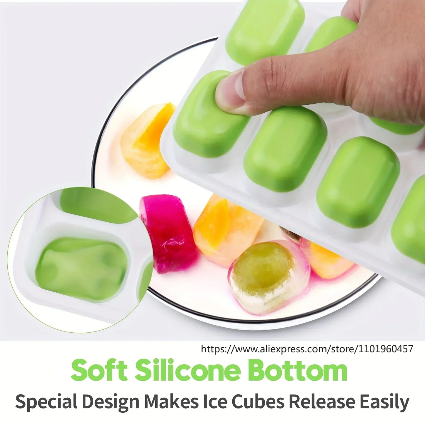 Silicone Ice Cube Mold with Lid