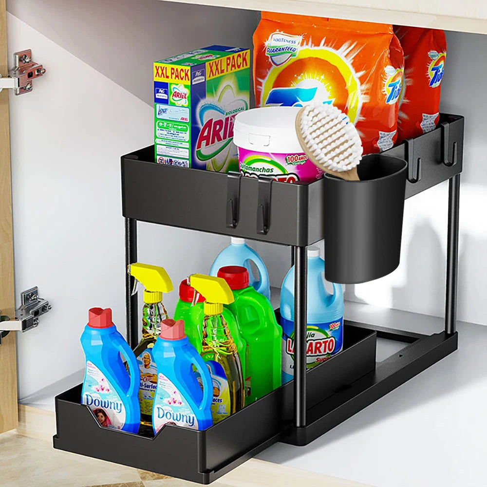 2-Tier Sliding Under-Sink Organizer