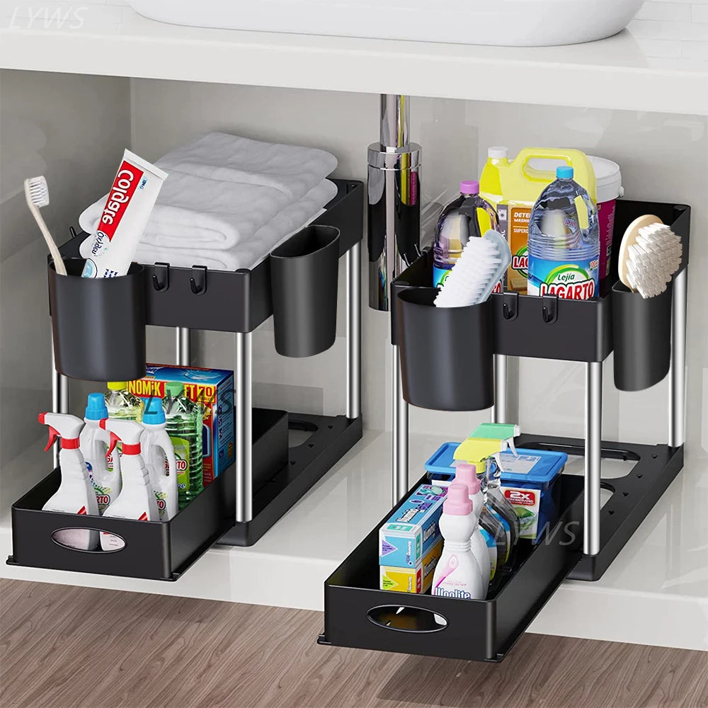 2-Tier Sliding Under-Sink Organizer
