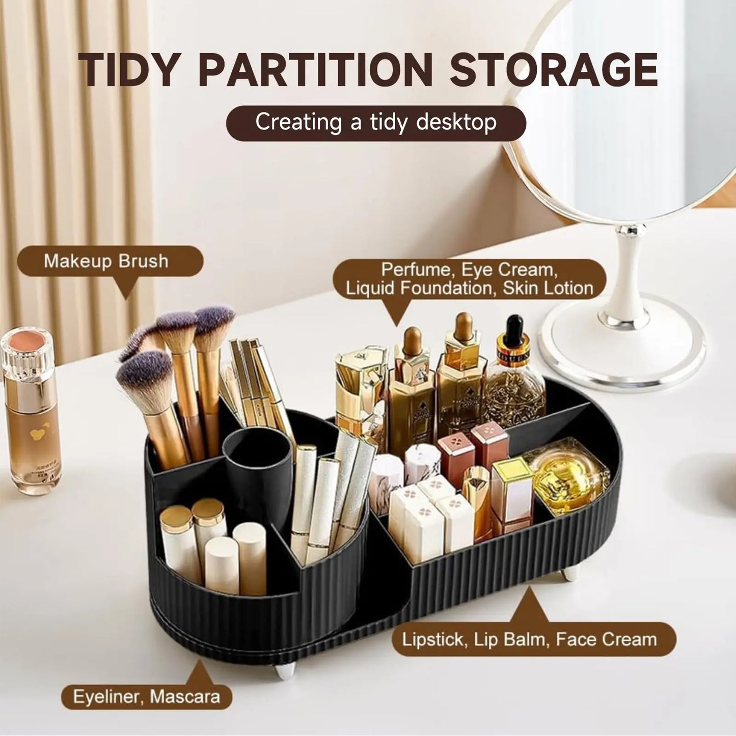 360° Rotating Makeup Organizer