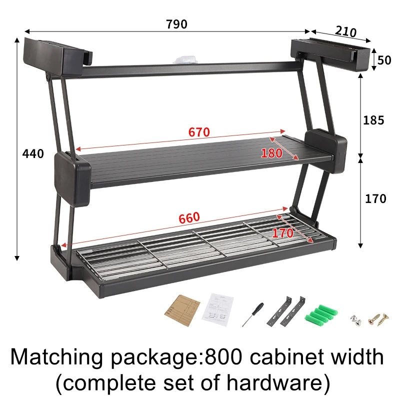 Double Pull-Down Kitchen Storage Rack