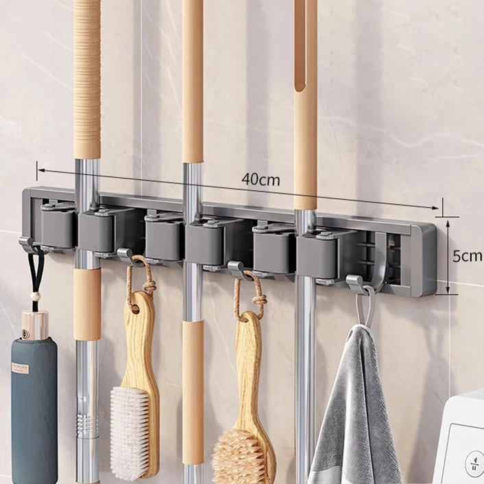 Wall-Mounted Mop & Broom Holder