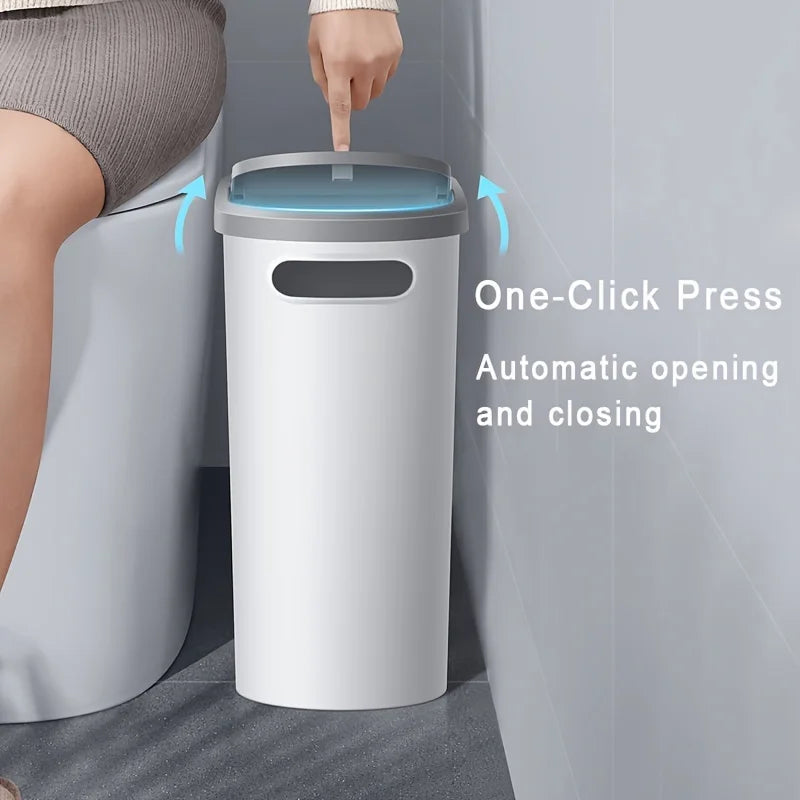 10L Press-Type Trash Can with Lid