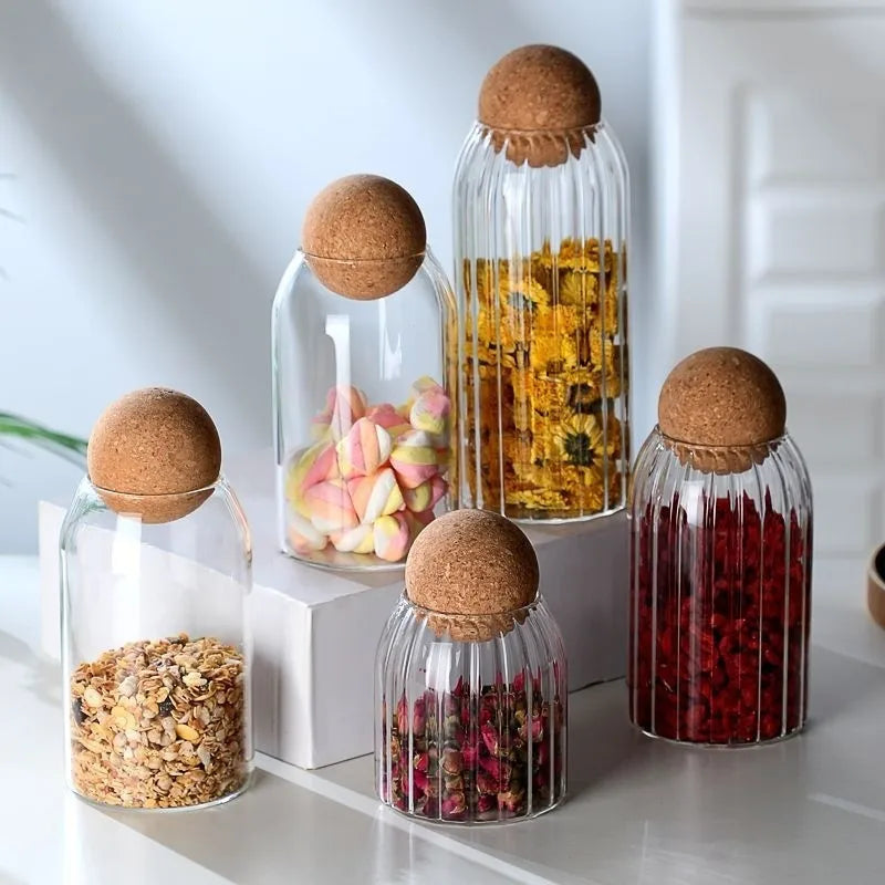 Glass Storage Jar with Wooden Lid