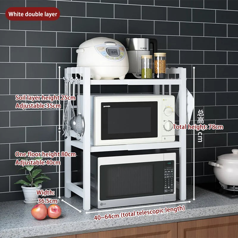 Retractable Multi-Layer Kitchen Shelf