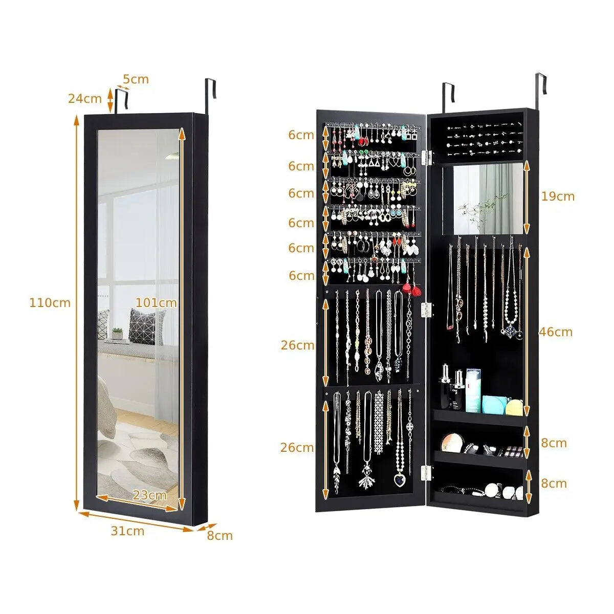 Mirrored Jewelry Cabinet