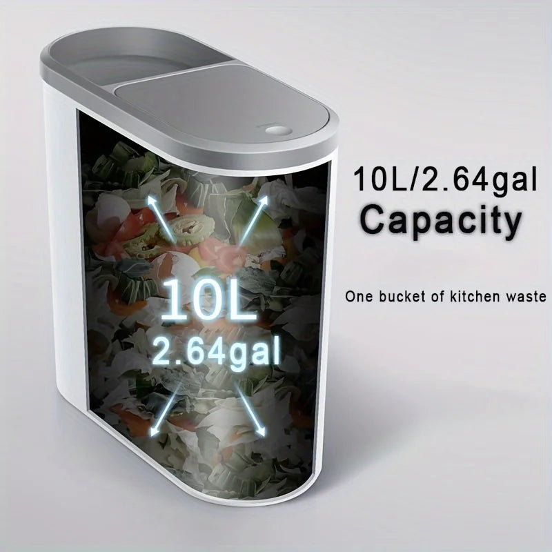 10L Press-Type Trash Can with Lid