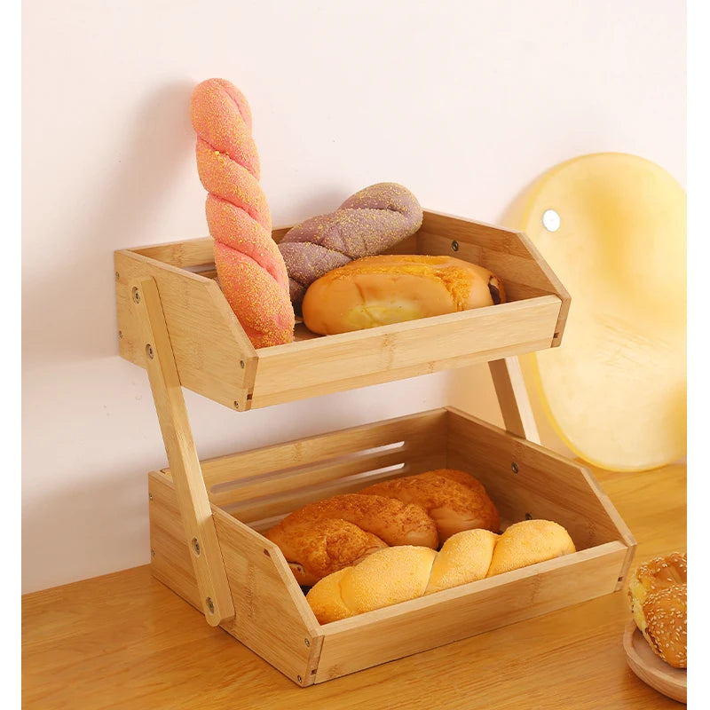2-Tier Bamboo Fruit Basket