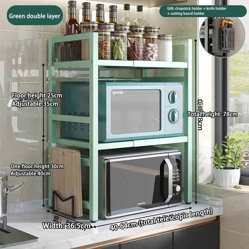 Retractable Multi-Layer Kitchen Shelf