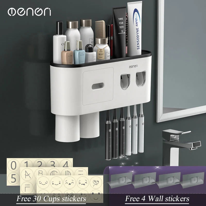 Magnetic Toothbrush & Toothpaste Holder