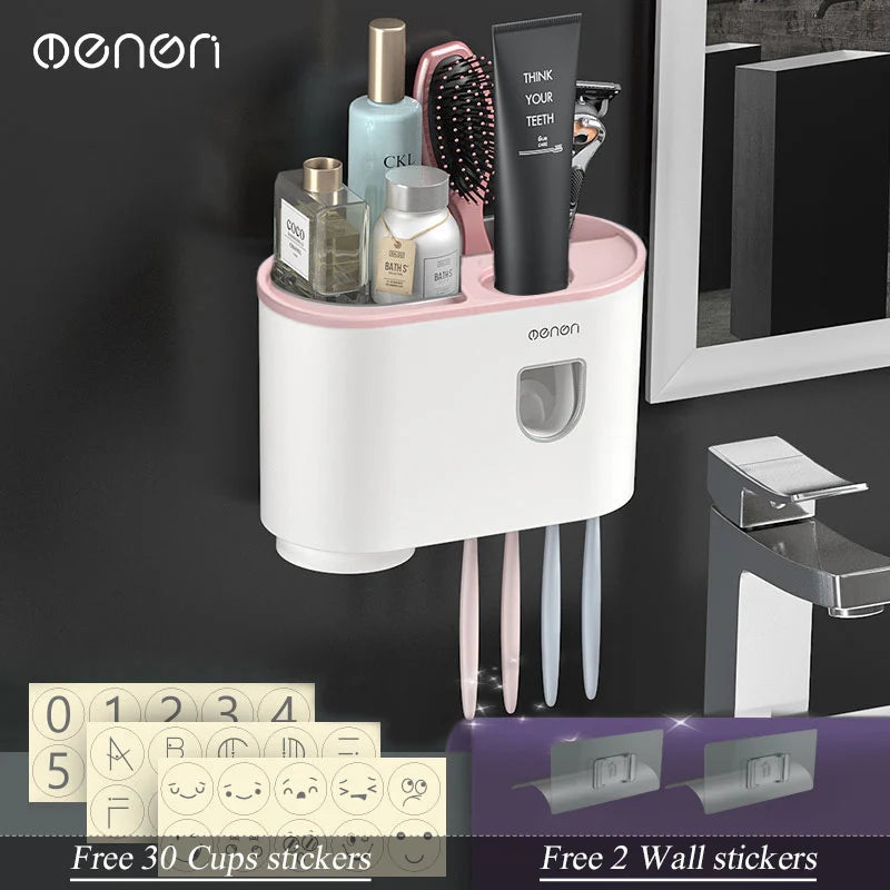Magnetic Toothbrush & Toothpaste Holder