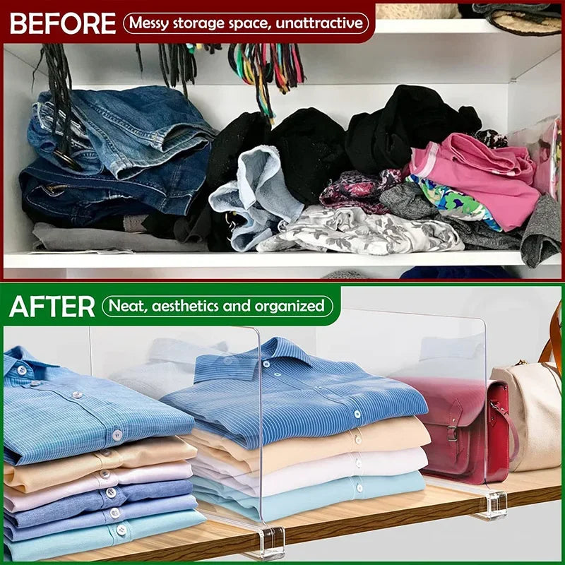 Transparent Closet Shelf Dividers