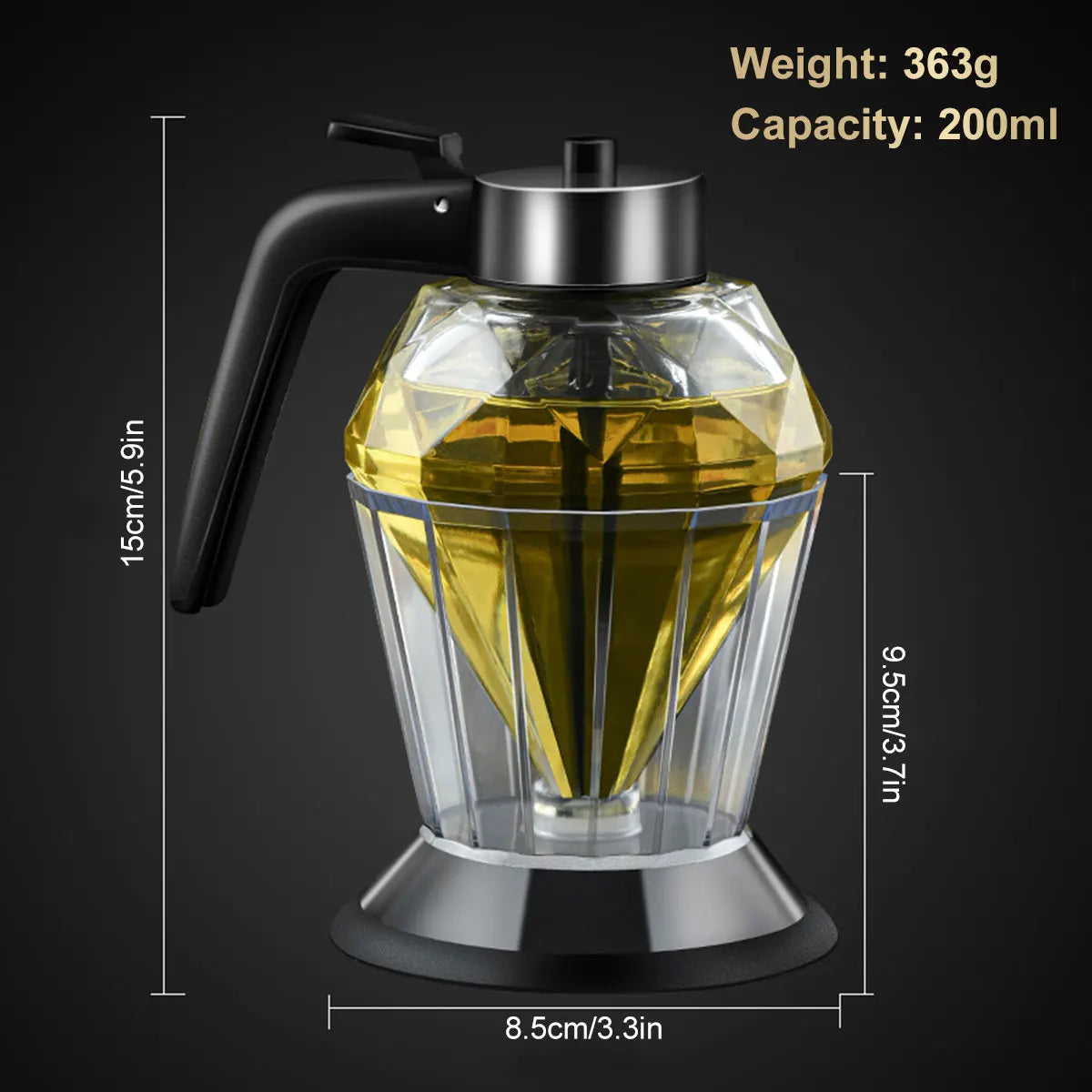 Diamond Glass Honey Dispenser