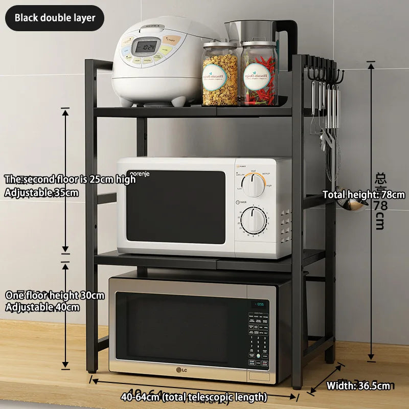 Retractable Multi-Layer Kitchen Shelf