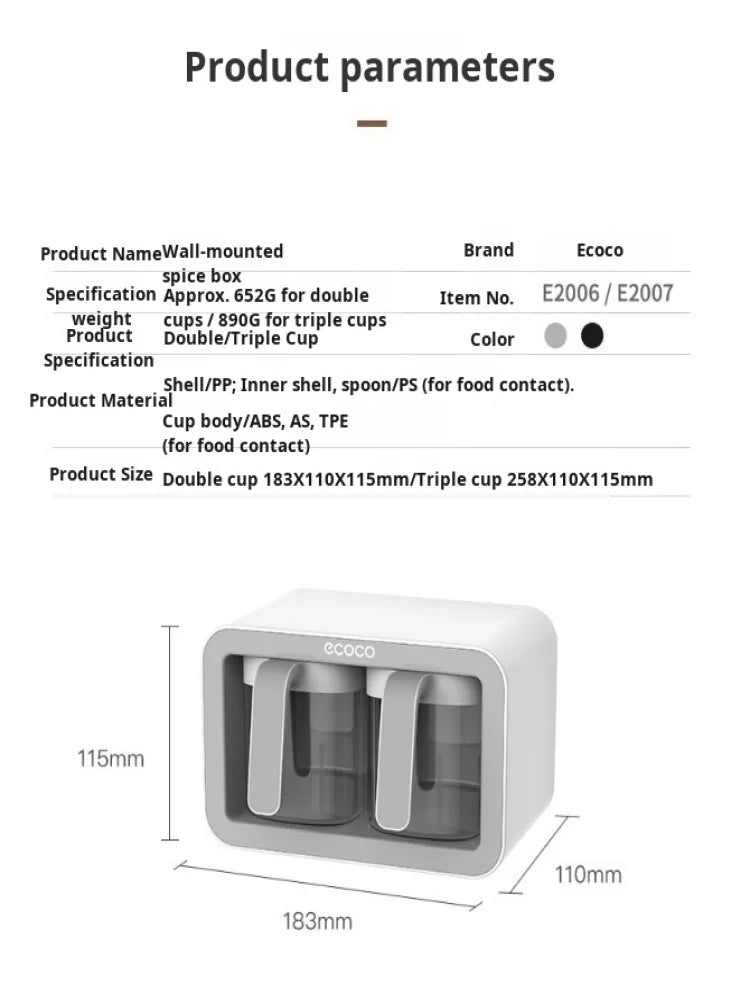Wall-Mounted Waterproof Spice Box