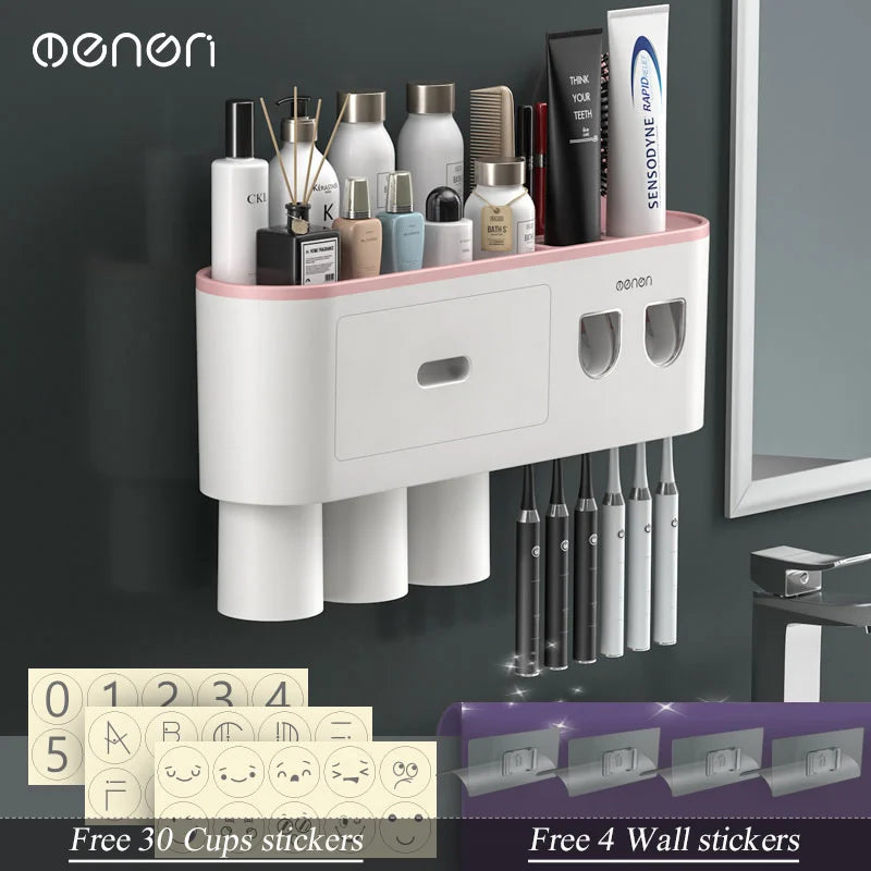 Magnetic Toothbrush & Toothpaste Holder