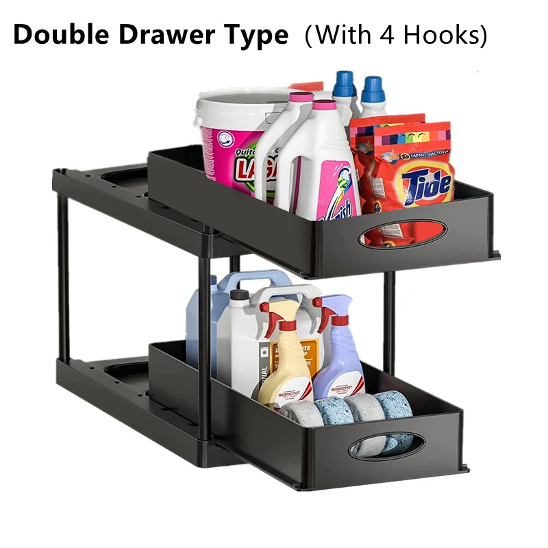 2-Tier Sliding Under-Sink Organizer
