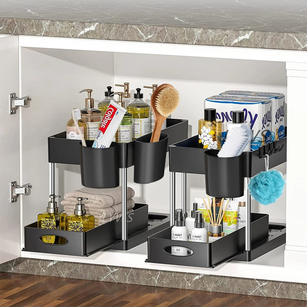 2-Tier Sliding Under-Sink Organizer